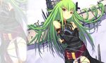  bangs barbed_wire c.c. code_geass fingernails green_hair long_hair solo uni wallpaper wire yellow_eyes 