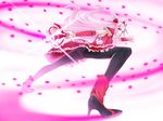  ass back cure_passion fresh_precure! hair_ornament hamada_youho heart heart_hair_ornament higashi_setsuna high_heels highres legs magical_girl panties panties_under_pantyhose pantyhose passion_harp pink_hair precure red_eyes shoes solo underwear 