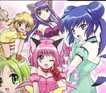  catgirl fong_pudding fujiwara_zakuro midorikawa_lettuce mint_aizawa momomiya_ichigo tokyo_mew_mew 