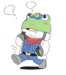  2016 amphibian anthro belt blue_eyes blush boots clothing footwear frog gloves hat jacket male nintendo scarf slippy_toad solo star_fox video_games ふりすび 