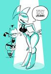  2016 butt clothed clothing dialogue duo english_text female hair herny human jenny_wakeman legwear machine mammal my_life_as_a_teenage_robot not_furry open_mouth panties robot side-tie smile speech_bubble text underwear 