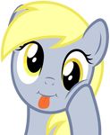  2013 absurd_res alpha_channel amber_eyes blonde_hair derpy_hooves_(mlp) equine female feral friendship_is_magic fur grey_fur hair hi_res horse infinitoa looking_at_viewer mammal my_little_pony pony portrait simple_background smile solo tongue tongue_out transparent_background 