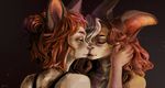  anthro canine cat cute dog feline female female/female fox hair kissing male male/male mammal tinycat 