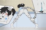  2016 anthro anus black_hair butt eyes_closed feline female hair mammal nude presenting presenting_hindquarters pussy pussy_juice scar solo spazzyhusky stripes tiger 