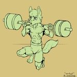  2013 anthro armpits biceps clothed clothing crouching digital_media_(artwork) exercise feline flyingram fur hi_res holding_object male mammal muscular nipples pants partially_clothed pecs simple_background sketch solo weightlifting weights workout 