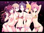  arm_up armpits bangs black_hair blonde_hair blue_eyes bra breasts brown_hair cake cherry food food_print food_themed_clothes fruit green_eyes hayami_kanade ichinose_shiki idolmaster idolmaster_cinderella_girls idolmaster_cinderella_girls_starlight_stage jougasaki_mika lipps_(idolmaster) long_hair looking_at_viewer medium_breasts miyamoto_frederica multiple_girls nishimura_eri one_eye_closed outstretched_arm outstretched_hand panties parted_bangs pink_hair print_bra print_panties shiomi_shuuko short_hair smile strawberry strawberry_shortcake striped striped_bra striped_panties sweets_lingerie two_side_up underwear underwear_only yellow_eyes 