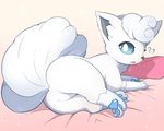  ? alolan_vulpix ambiguous_gender black_nose canine featureless_crotch feral fluffy fluffy_tail fox fur lying mammal multi_tail nintendo pata pawpads pillow pok&eacute;mon video_games vulpix white_fur 