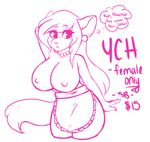  anthro apron auction big_breasts big_thighs breasts clothing digital_media_(artwork) fan_character female furaffinity huge_breasts invalid_tag mammal mature_female octacats shy solo ych 