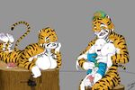  anal anon anthro balls cum digital_media_(artwork) erection feline herm hi_res human intersex mammal muscular penis precum sex size_difference sweat thepainfultruth tiger tree_stumps walkie_talkie zoological_gardens 