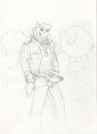  anthro balls belt bowser_jr. clothed clothing erection eyebrow_piercing eyewear facial_piercing front_view genital_piercing glans graffiti greyscale grin humanoid_penis koopa lip_piercing male mario_bros monochrome multiple_piercings neckerchief neverwolf nintendo open_pants open_shirt paint partially_retracted_foreskin pencil_(artwork) penis penis_piercing piercing pinup poking_out pose prince_albert_piercing punk scalie solo spray_paint sunglasses traditional_media_(artwork) uncut video_games 