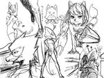  anthro avian bird black_nose canine chameleon clothing falco_lombardi feline female fox fox_mccloud group hair japanese_text katt_monroe krystal leon_powalski lizard male mammal nintendo reptile scalie short_hair sketch smile star_fox tailband text video_games セト 