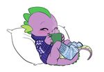  blush clothing crossgender cute dragon female friendship_is_magic my_little_pony siansaar sitting solo spike_(mlp) sweater 