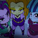  adagio_dazzle_(eg) ampullaria anthro aria_blaze_(eg) blush equestria_girls female group hair human humanized looking_at_viewer mammal multicolored_hair my_little_pony sonata_dusk_(eg) two_tone_hair 