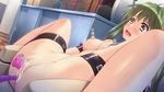  1girl ahoge ass bdsm blush bondage breasts censored cum cum_in_pussy double_penetration female game_cg green_hair legs_up long_hair mink_(company) nipples nude open_mouth pussy ryuudouji_shimon_no_inbou sakurai_hozumi sitting solo spread_legs sweat teeta_j tongue yellow_eyes 