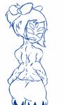  2016 anthro arachnid arthropod biceps butt clothed clothing fangs female hair hair_bow hair_ribbon isolatedartist looking_at_viewer muffet multi_arm multi_eye multi_limb muscular muscular_female pigtails ribbons skimpy solo spider standing teeth thick_thighs undertale video_games 