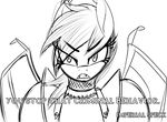  armor bat_pony dialogue english_text fan_character fangs monochrome my_little_pony nolegs_(oc) oblivion replica_(artist) sketch solo text the_elder_scrolls video_games 