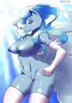  2016 alolan_ninetales anthro blue_eyes breasts canine clothing female gloves legwear mammal ninetales nintendo nipples nude pok&eacute;mon pussy skykain smile solo stockings video_games 