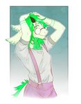  anthro clothed clothing diesel_wiesel dragon eyewear female fur furred_dragon glasses horn looking_at_viewer simple_background smile solo standing 