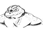  2018 alligator anthro black_and_white crocodilian inkyfrog leatherhead male monochrome reptile scalie scar sharp_teeth simple_background slit_pupils solo spikes teenage_mutant_ninja_turtles teeth white_background 