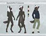  anthro breasts canine clothed clothing diesel_wiesel english_text featureless_breasts featureless_crotch female jewelry mammal model_sheet multiple_images necklace nude simple_background smile solo text wolf 