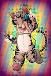  anthro cat dancing feline headphones mammal music stripes tigercat walkman 