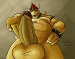 animal_genitalia anthro balls belly biceps big_balls big_penis bowser bracelet claws collar erection front_view hair hand_on_leg hand_on_thigh hi_res huge_penis humanoid_penis hyper hyper_penis jewelry koopa low-angle_view male manly mario_bros mature_male muscular muscular_male nintendo nipples nude open_mouth partially_retracted_foreskin pecs penis pose presenting red_eyes red_hair reptile scalie shell simple_background solo spiked_armlet spiked_bracelet spiked_collar spikes standing teeth thick_penis tongue turtle uncut vein veiny_penis video_games wolfsecret 