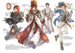  ;) alternate_costume bishop_(granblue_fantasy) boater_hat brown_hair character_sheet dark_fencer_(granblue_fantasy) fingerless_gloves gloves gran_(granblue_fantasy) granblue_fantasy grin headwear_removed helmet helmet_removed kimi_to_boku_no_mirai male_focus multiple_views natsuno_(natsuno_a1) one_eye_closed ribbed_sweater simple_background smile sweat sweater translation_request turtleneck undressing white_background white_gloves 