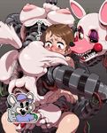  animatronic anus blush breasts canine chuck_e_cheese female five_nights_at_freddy&#039;s five_nights_at_freddy&#039;s_2 fox handjob human interspecies long_nails machine male mammal mangle_(fnaf) nezumi nightmare_fuel nipples pussy pussy_juice robot snot sweat tears text translation_request video_games 