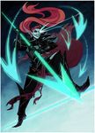  armor female fish hair humanoid marine melee_weapon polearm red_hair simple_background spear the_orator_(artist) undertale undyne undyne_the_undying video_games weapon 