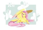  2016 blue_eyes cutie_mark earthsong9405 equine feathered_wings feathers female feral fluttershy_(mlp) friendship_is_magic fur hair hooves horn horse long_hair mammal my_little_pony pegasus pink_hair pony simple_background smile solo wings yellow_feathers 