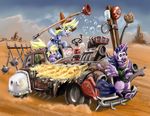  2015 amber_eyes blonde_hair bound bubble car cloud crossover cutie_mark derpy_hooves_(mlp) dinky_hooves_(mlp) driving equine feathered_wings feathers female feral friendship_is_magic fur gag grey_fur group hair hat henbe horn horse landscape mad_max mammal my_little_pony pony purple_fur rock sand sky spread_wings twilight_sparkle_(mlp) vehicle weapon winged_unicorn wings 