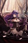  armor axe battle_axe black_armor black_footwear boots breasts bustier camilla_(fire_emblem_if) cleavage dragon fire_emblem fire_emblem_if flower forest highres holding holding_weapon large_breasts lips long_hair looking_at_viewer marzia_(fire_emblem_if) nature petals purple_eyes purple_hair revenant_knight sharp_teeth sitting strap teeth tetsu_(aurvandil) thigh_boots thighhighs thighs tiara tree vambraces very_long_hair weapon wyvern yellow_eyes 