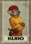  anthro beanie clothed clothing diesel_wiesel english_text eyewear female glasses hat hyena looking_at_viewer mammal simple_background smile solo standing text 