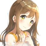  blush brown_eyes brown_hair kunikida_hanamaru long_hair love_live! love_live!_sunshine!! simple_background solo somalisu sweat wet wet_clothes white_background 