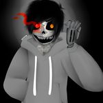  binary_eye_color clothing creepy creepy_robot glowing glowing_eyes half_face hands_in_pocket jacket machine not_an_animatronic not_furry orange_eyes red_eyes robot seriously_stop sharp_teeth simple_background stop_thinking_it_is teeth xenny xenny_bot 