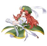  alternate_eye_color arm_wrap beret braid breasts chinese_clothes clenched_hands d: eyebrows eyebrows_visible_through_hair fighting_stance hat hong_meiling kirisame_arashi long_hair lunging medium_breasts open_mouth pants puffy_short_sleeves puffy_sleeves red_eyes red_hair shoes short_sleeves solo star touhou twin_braids v-shaped_eyebrows very_long_hair white_background 