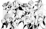  1boy baggy_clothes blood blood_on_face bloody_clothes broken_mask fate/grand_order fate_(series) fighting gao_changgong_(fate) greyscale male_focus mask monochrome removing_mask sword tki_716 weapon 