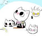  cat_focus cat_teaser cattail chibi jojo_no_kimyou_na_bouken killer_queen li_sakura no_humans plant stand_(jojo) translated 
