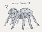  &lt;3 =3 arachnid arthropod equine fangs female horse hybrid looking_at_viewer mammal monochrome my_little_pony pony solo spider yakovlev-vad 