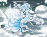  alolan_ninetales alolan_vulpix anatomically_correct animal_genitalia anus blue_eyes blue_fur breath canine cold fox fur idkhowtotag im12andwhatisthis knot mammal multitails ninetales nintendo nude penis pok&eacute;mon presenting shitty_background_sorry snow someonetagthisformeplease video_games vulpix white_fur 