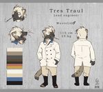  anthro cigar clothed clothing diesel_wiesel english_text eyewear fangs looking_at_viewer male mammal marten model_sheet monocle multiple_images mustelid open_mouth smoke solo standing teeth text tongue 