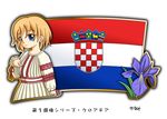  1girl blonde_hair blue_eyes croatia croatian_flag flag murakami_senami 