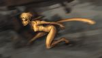  artist_name barefoot blonde_hair cat_tail cheetah_(dc) darren_geers dc_comics deviantart_sample facial_mark image_sample monster_girl motion_blur red_eyes running solo tail teeth wonder_woman_(series) yellow_skin 