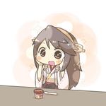  blush drooling food haruna_(kantai_collection) ice_cream inishie kantai_collection long_hair solo source_request 