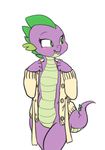  aged_up blush clothed clothing crossgender dragon female friendship_is_magic green_eyes my_little_pony siansaar simple_background solo spike_(mlp) white_background 