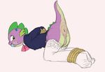  aged_up animal_genitalia armpits bdsm bent_over blush bondage bound cloaca crossgender dragon female friendship_is_magic my_little_pony siansaar solo spike_(mlp) 