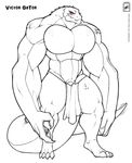  2015 abs alligator anthro athletic blush clothing crocodilian long_tail looking_at_viewer male muscular reptile robe scales scalie smile walter_sache wide_hips 