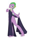  aged_up clothed clothing crossgender dragon female friendship_is_magic green_eyes my_little_pony siansaar simple_background smile solo spike_(mlp) white_background 