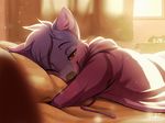  amber_eyes arctic_fox bed bedroom blue_fur canine clothing digital_clock draggincat fox fur furniture goji inner_ear_fluff jacket mammal multicolored_fur smile sunlight two_tone_fur warm_colors window 