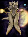  2016 absurd_res anthro anthrofied arceus areola armpits big_breasts black_areola breasts chest_tuft female hands_behind_head hi_res huge_breasts legendary_pok&eacute;mon lying nintendo nipples nude on_back pok&eacute;mon pok&eacute;morph pussy seductive shiny_pok&eacute;mon smile solo space sun testowepiwko tuft veldazik video_games 